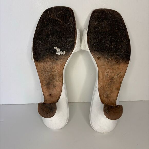 BY FAR Freddy Optic White Circular Croco Embossed Leather Size 38 - Picture 6 of 11